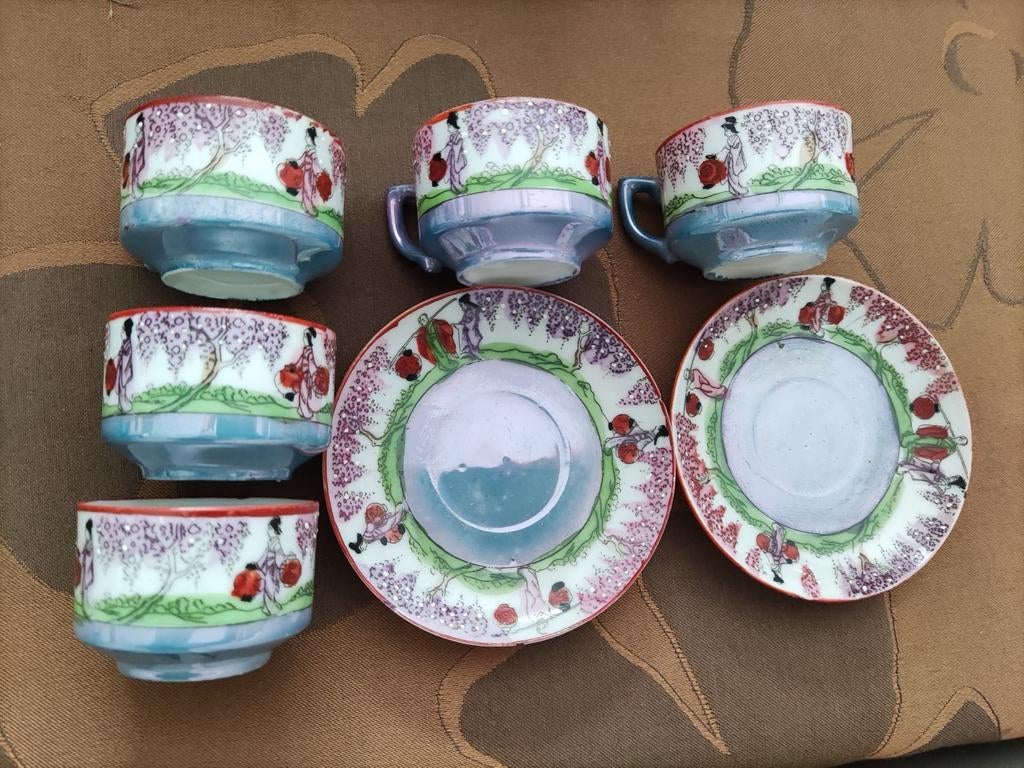 Lot de vaisselle chinoise tasses sous tasses porcelaine, Antiquités & Art, Antiquités | Services (vaisselle) complet, Enlèvement