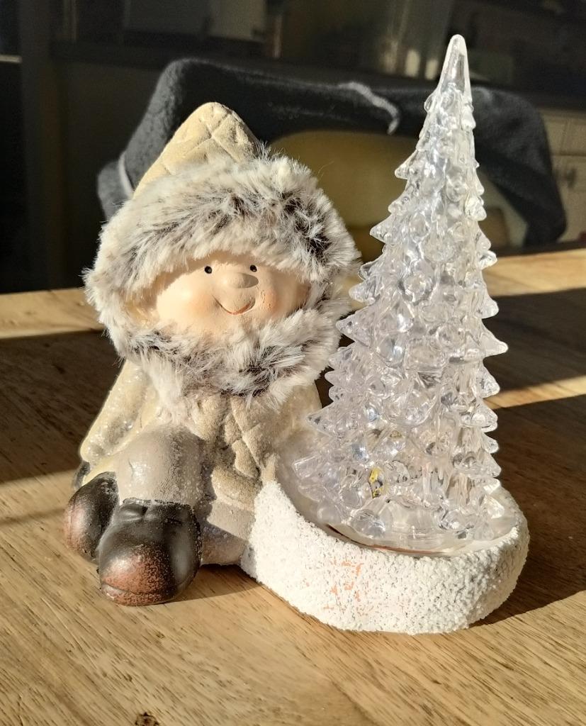 Kerst - Eskimo / inuit met kerstboom en licht, Ophalen of Verzenden, Zo goed als nieuw