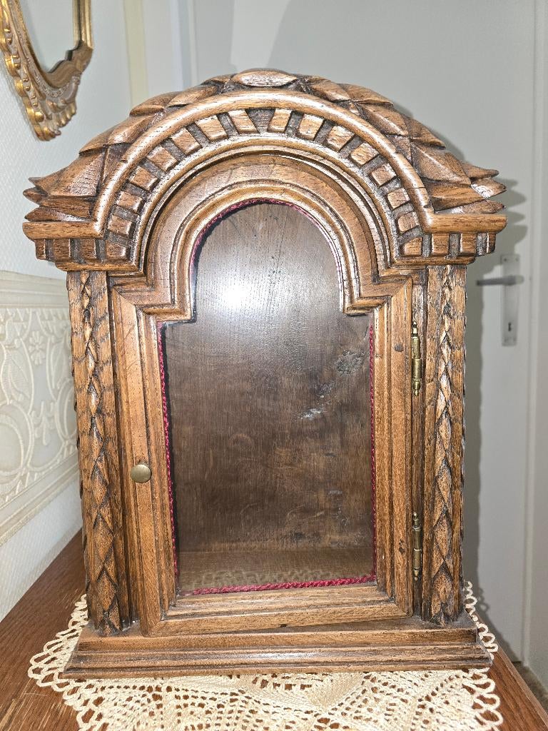 Antiek houten vitrinekastje, Antiek en Kunst, Curiosa en Brocante, Ophalen