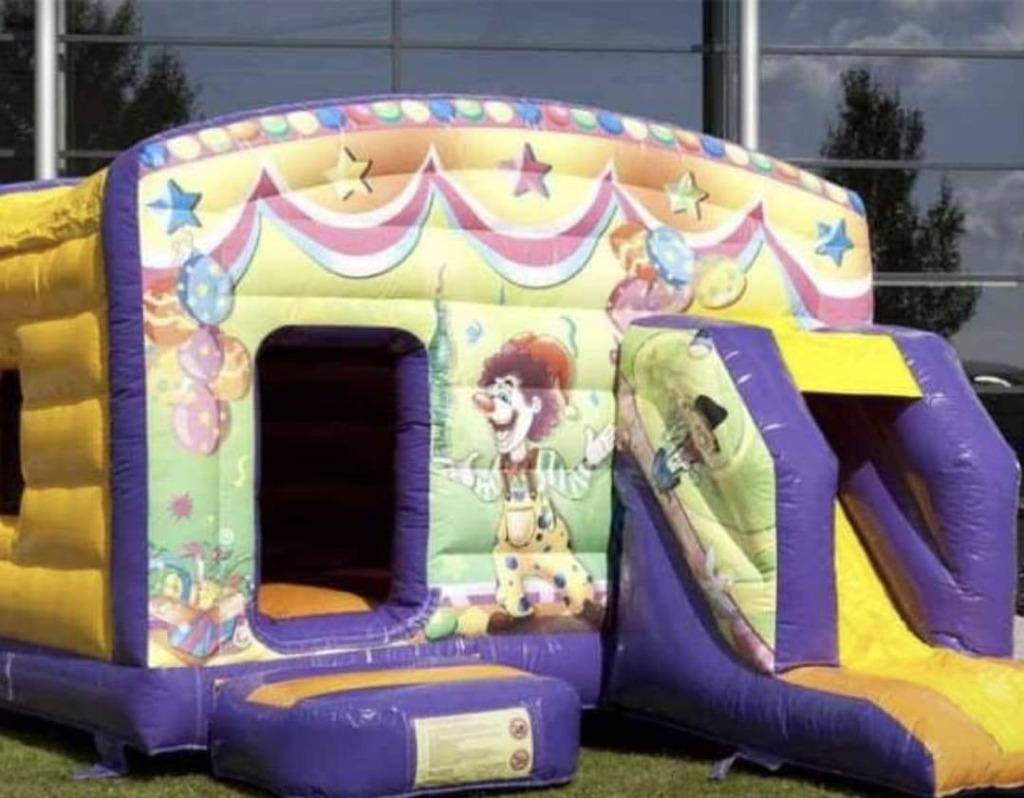 springkasteel happyclowns te koop, Ophalen, Gebruikt