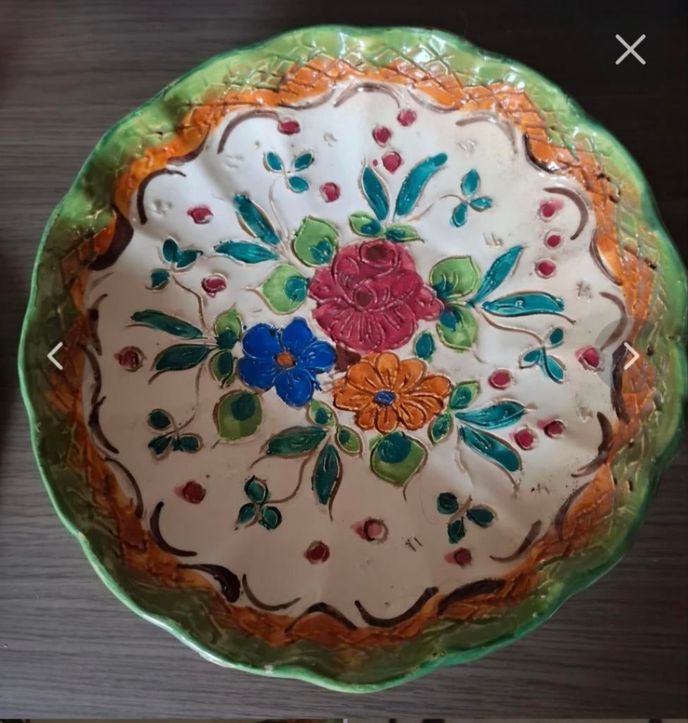 Prachtige handgemaakte keramieken schaal/fruitschaal of deco, Keramiek, Overige typen, Ophalen of Verzenden, Zo goed als nieuw