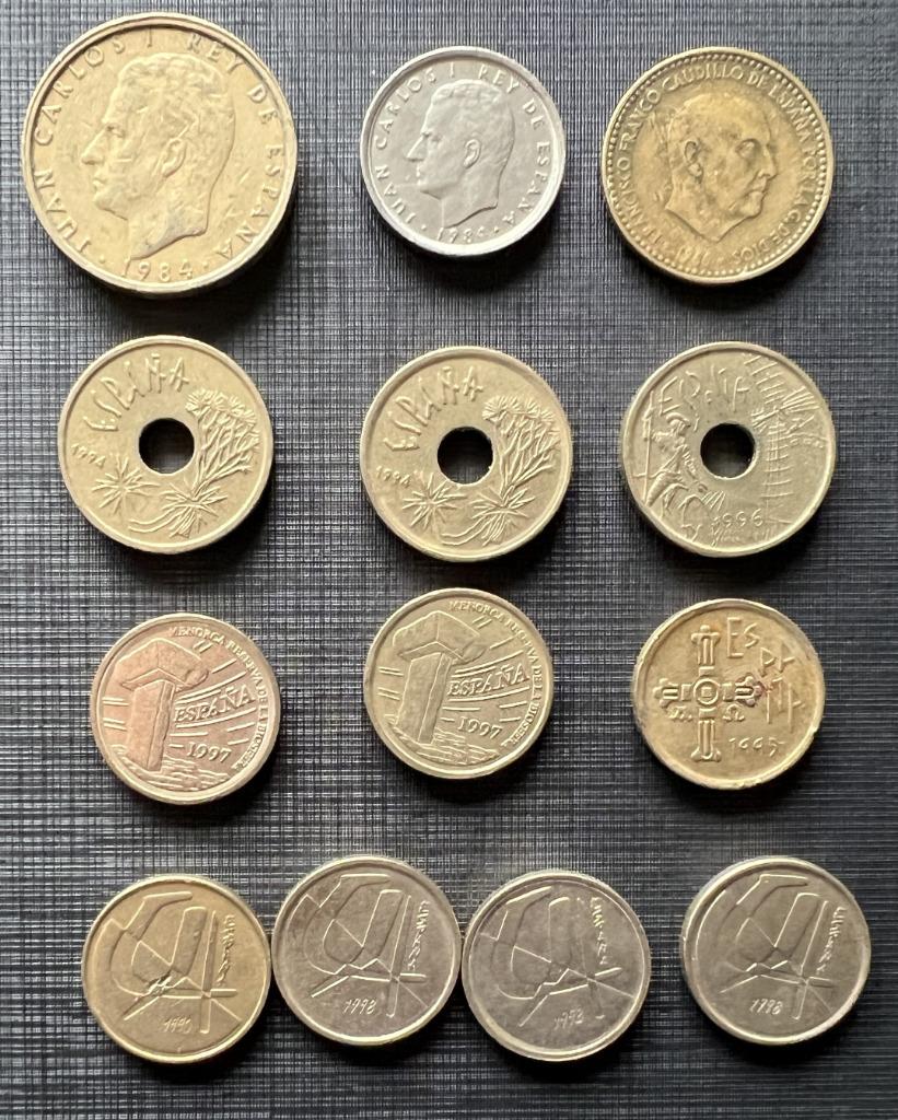 Spaanse oude munten - pesetas - King Juan Carlos I - Franco, Ophalen of Verzenden, Setje