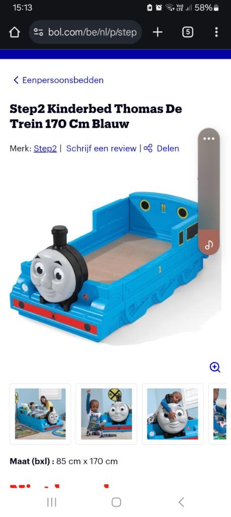 Thomas de trein bed met Bamboo matras, Enlèvement, Comme neuf