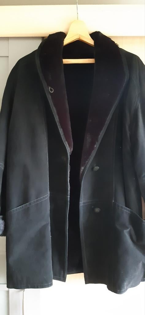 Jas in nubuck met teddy in. Maat L/ EL, Ophalen, Zo goed als nieuw