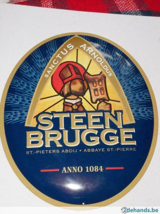 Reclame Steenbrugge.St Pieters Abdij, Verzamelen, Biermerken, Ophalen of Verzenden, Gebruikt, Reclamebord, Plaat of Schild, Overige merken