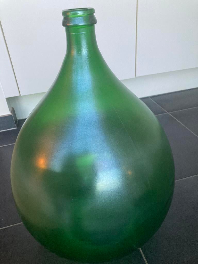 Groene fles - dame Jeanne, Neuf, Verre, 50 à 75 cm, Vert