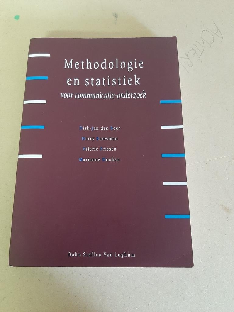 Methodologie en statistiek voor communicatie onderzoek, Ophalen of Verzenden, Zo goed als nieuw