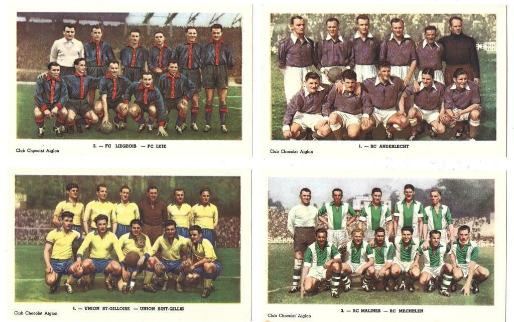 8 x Chocolat Aiglon  -  VOETBALPLOEGEN  -  varia / divers, Gravure, Comme neuf, Envoi, 1940 à 1960