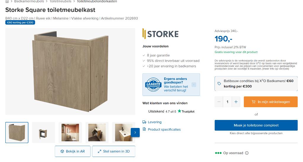 toiletmeubel te koop, Huis en Inrichting, Badkamer | Badkamermeubels, Ophalen of Verzenden, Nieuw