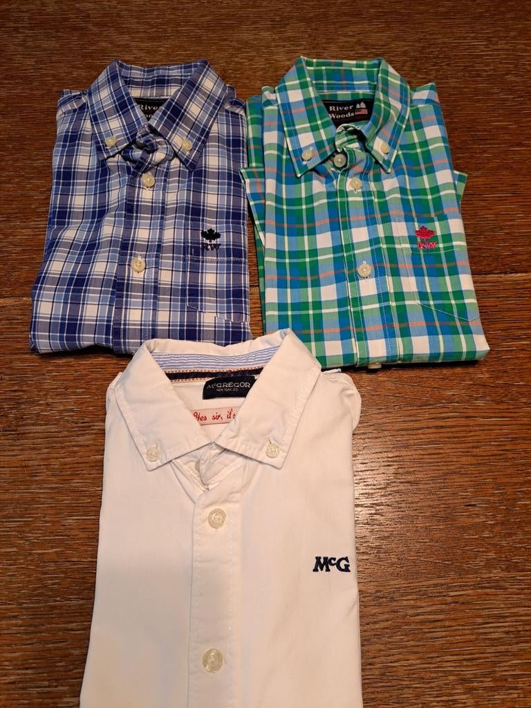 McG en River Woods hemdjes 5 euro per stuk maat 128, River Woods, Overhemd of Blouse, Ophalen of Verzenden, Zo goed als nieuw