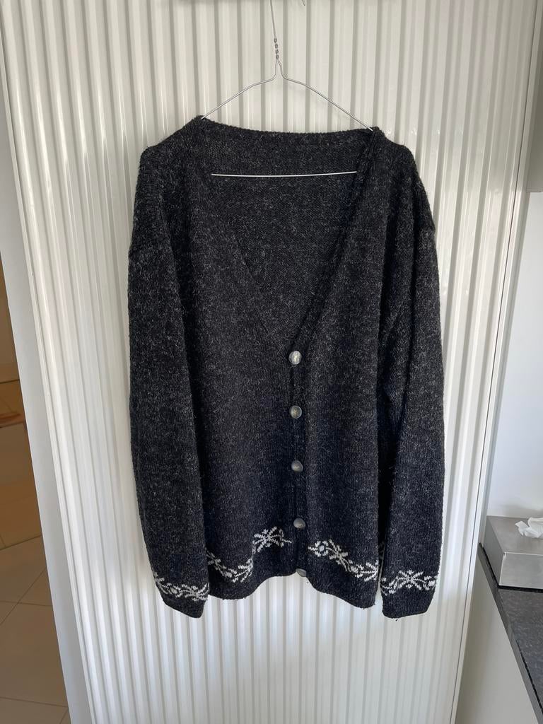 Vintage gebreide wollen  Gilet  -  trui XXL, Vêtements | Femmes, Pulls & Gilets, Comme neuf, Blanc, Enlèvement ou Envoi