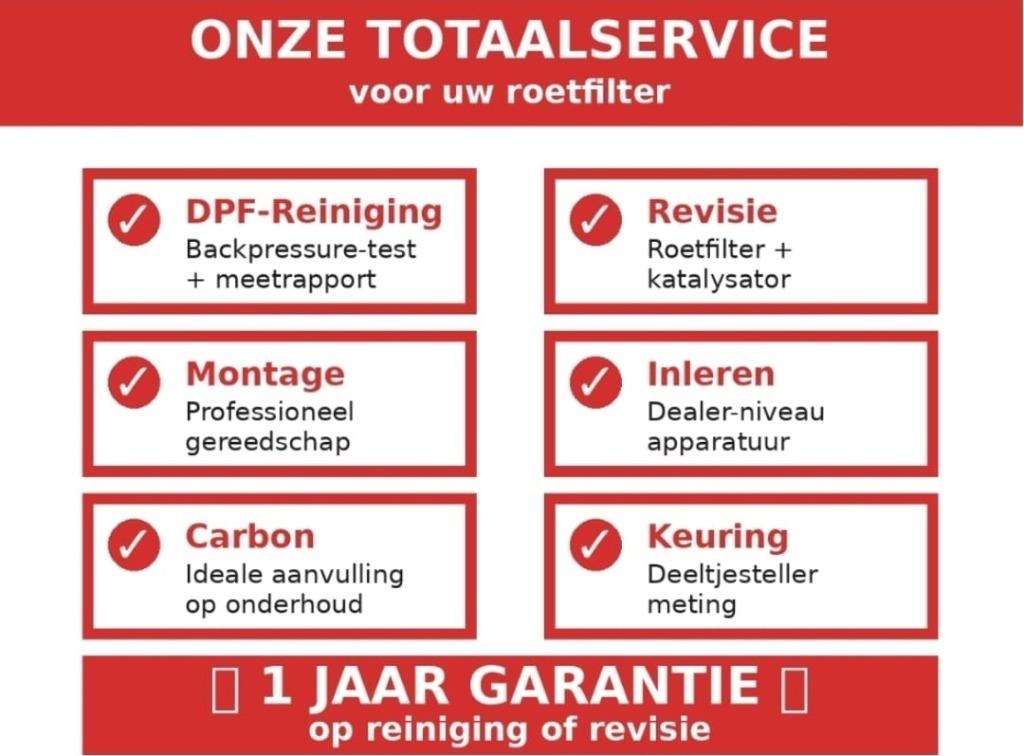 Roetfilter Reinigen & Revisie/ VANAF 195€ / 1 jaar garantie, 24-uursservice, Overige werkzaamheden