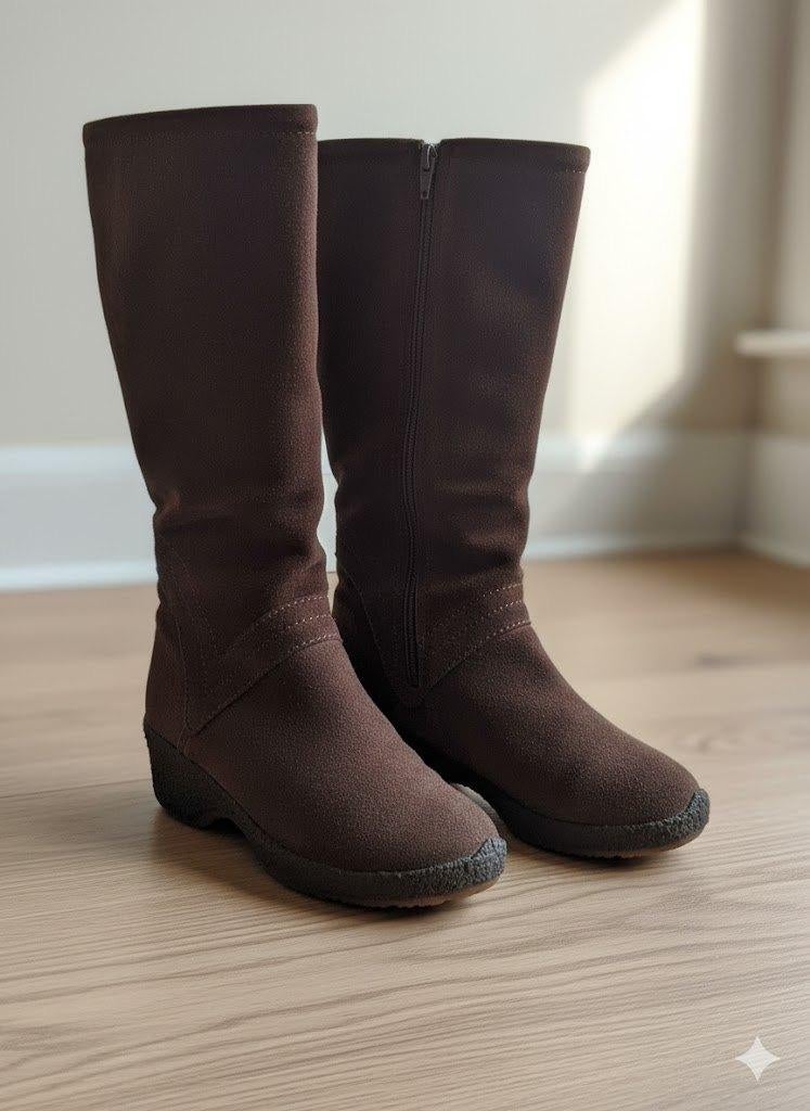 Warme en comfortabele suède laarzen van 36 1/2, Hoge laarzen, Bruin, Ophalen of Verzenden, Gedragen