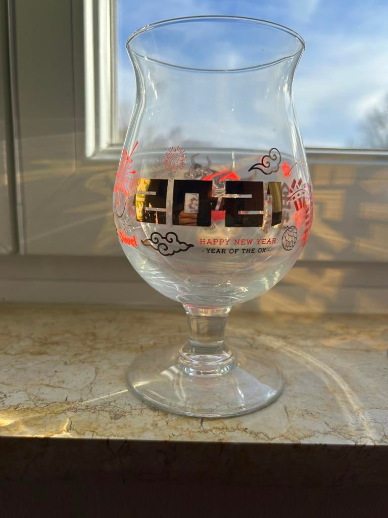 Chinees jaarglas Duvel 2021 -year of the ox, Verzamelen, Ophalen of Verzenden, Nieuw, Glas of Glazen, Duvel