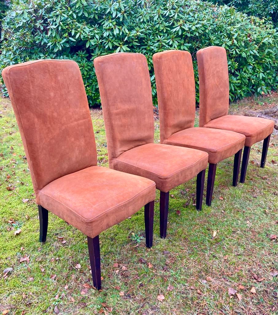 4 stoelen, buffelleer cognac, Ophalen, Gebruikt, Bruin, Leer