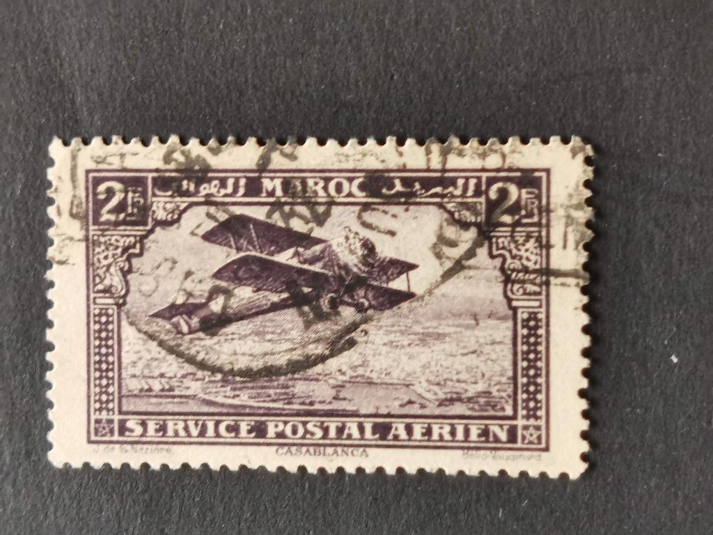 Marokko 1922 - luchtpost - vliegtuig, dubbeldekker, Ophalen of Verzenden, Marokko, Gestempeld