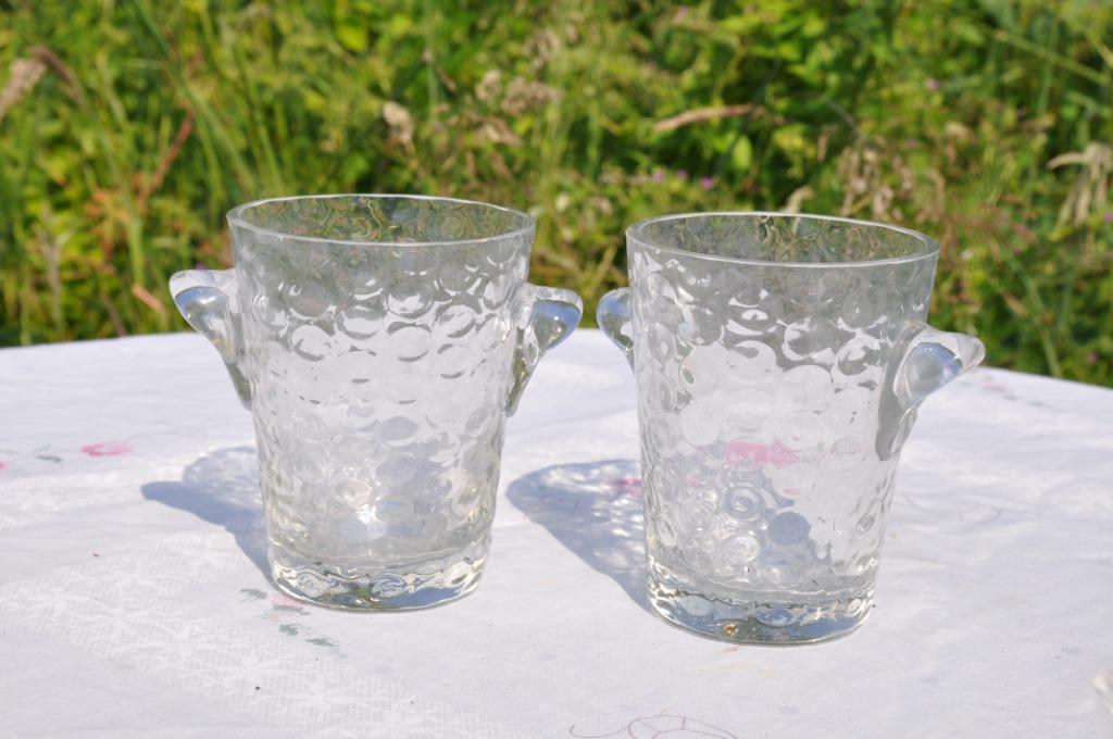 2 seaux a glaçon en verre gaufré, Enlèvement ou Envoi