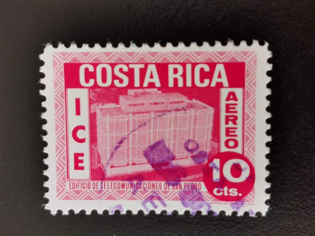 Costa Rica 1967 - bâtiment des télécommunications, San Pedro, Enlèvement ou Envoi, Affranchi, Amérique centrale