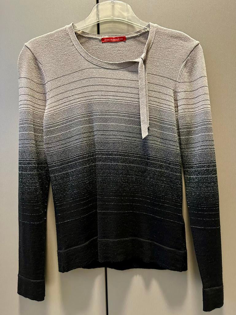 Alain Manoukian chique trui - 36-38 - zwart/grijs/zilver, Kleding | Dames, Ophalen, Alain Manoukian, Zo goed als nieuw, Maat 36 (S)