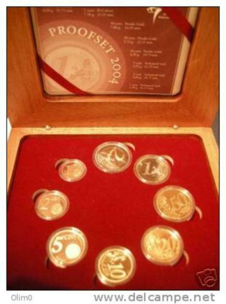 Nederland Proofset 2004 in houten kistje FDC Uitgave, Postzegels en Munten, Ophalen of Verzenden, Setje
