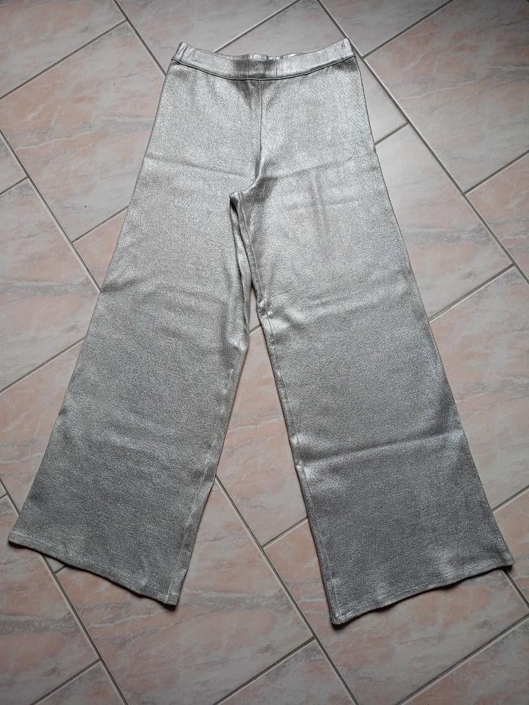 Zilveren broek, Kleding | Dames, Broeken en Pantalons, ZARA, Verzenden, Zo goed als nieuw, Maat 36 (S)