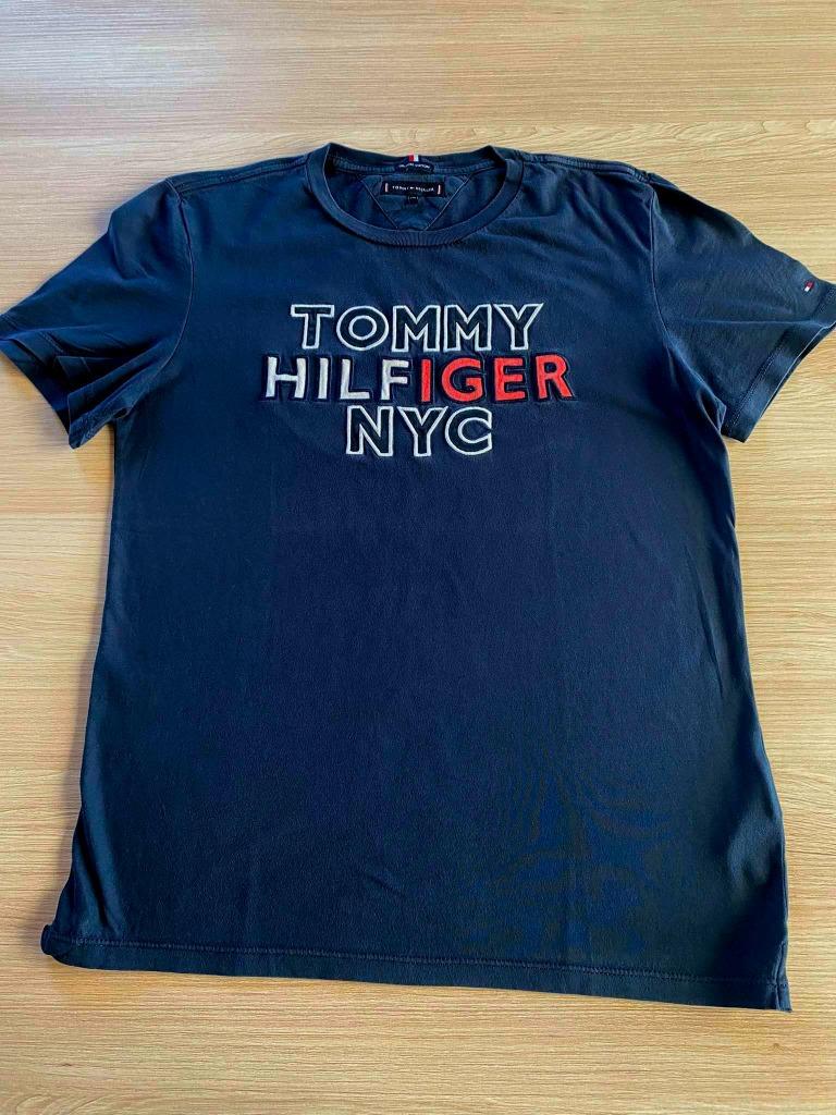 Blauw t-shirt - Tommy Hilfiger - maat 176, Gebruikt, Ophalen of Verzenden, Tommy Hilfiger, Shirt of Longsleeve