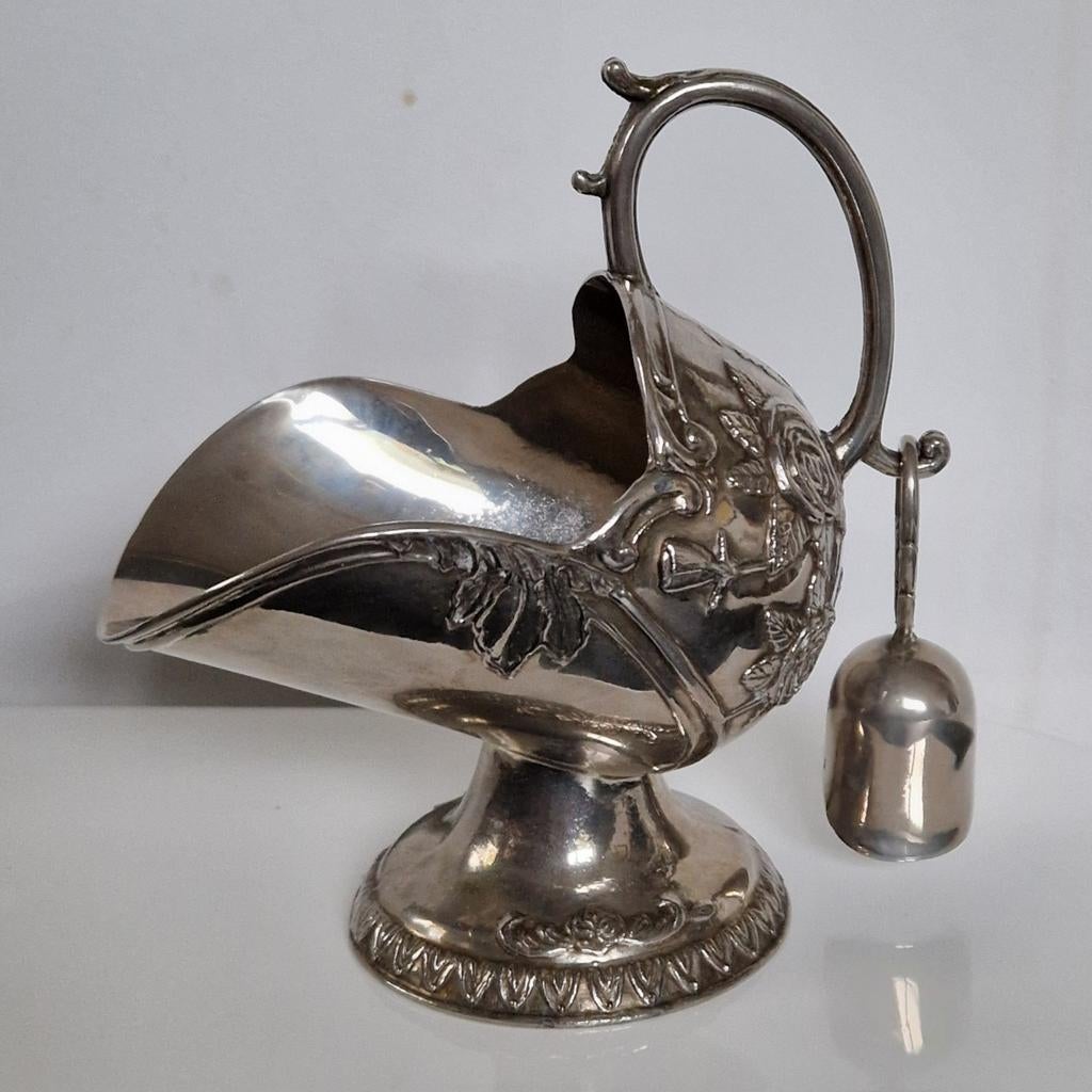 Sugar scuttle & scoop | suikerstrooier | silver plated, Enlèvement ou Envoi
