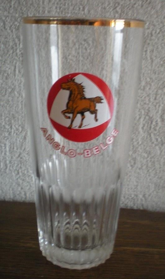ANGLO BELGE 25 cl geribbelde bodem, Verzamelen, Biermerken, Ophalen of Verzenden, Zo goed als nieuw, Glas of Glazen