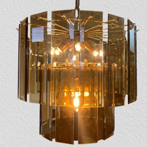 'Pegel' kroonluchter van Wortmann & Filz, Huis en Inrichting, Lampen | Plafondlampen, Zo goed als nieuw, Glas, Metaal, Ophalen of Verzenden