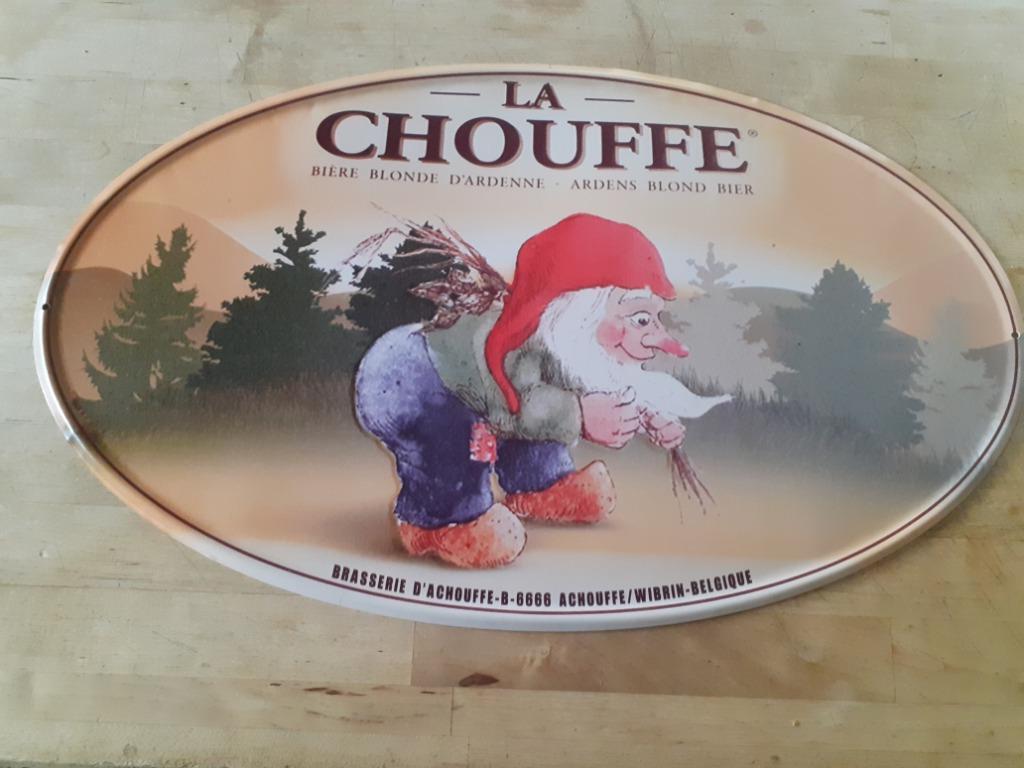 SUPERBE ENSEIGNE A SUSPENDRE ,PLAQUE EN METAL LA  CHOUFFE, Enlèvement ou Envoi, Comme neuf, Autres types, Autres marques