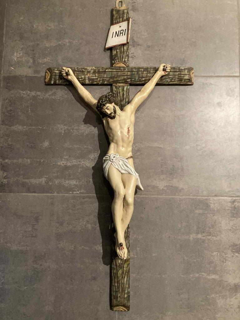 Groot 19de eeuw Kruisbeeld (1 meter) uit klooster, Antiek en Kunst, Antiek | Religieuze voorwerpen, Ophalen