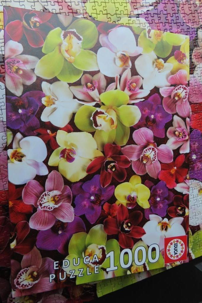 Puzzel 1000 stuks Educa met orchideeën, Ophalen of Verzenden, 500 t/m 1500 stukjes, Zo goed als nieuw, Legpuzzel