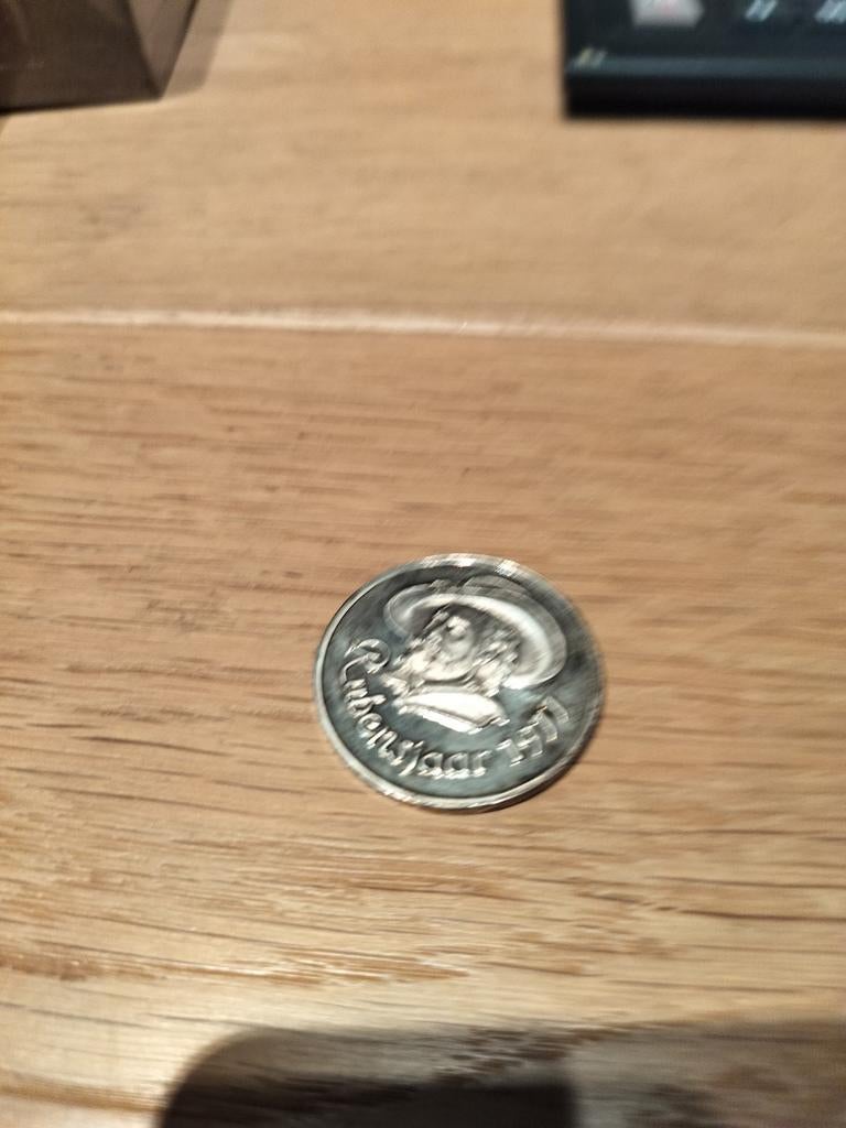 Zilveren Rubenspenning 1977, Postzegels en Munten, Ophalen of Verzenden, Zilver
