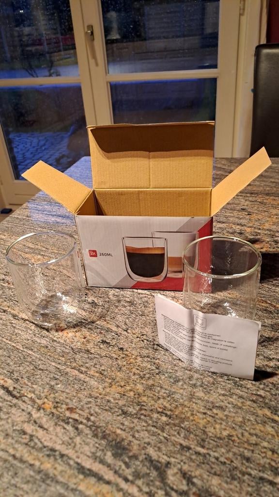 Dubbelwandige (koffie)glazen, Ophalen of Verzenden, Nieuw