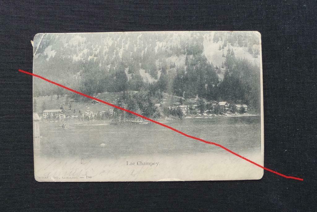 Postkaart 1/11/1908 Lac Champey, Zwitserland, Verzamelen, Ophalen of Verzenden, Gelopen, Overig Europa
