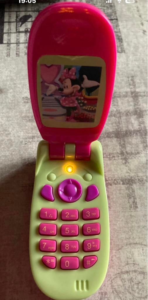 Minnie mousse telefoontje met geluid en lampje., Kinderen en Baby's, Ophalen of Verzenden, Zo goed als nieuw