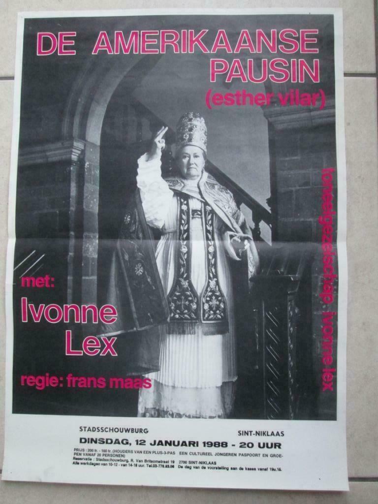 oude affiche 1988 : De Amerikaanse Pausen - Y. Lex, Enlèvement ou Envoi