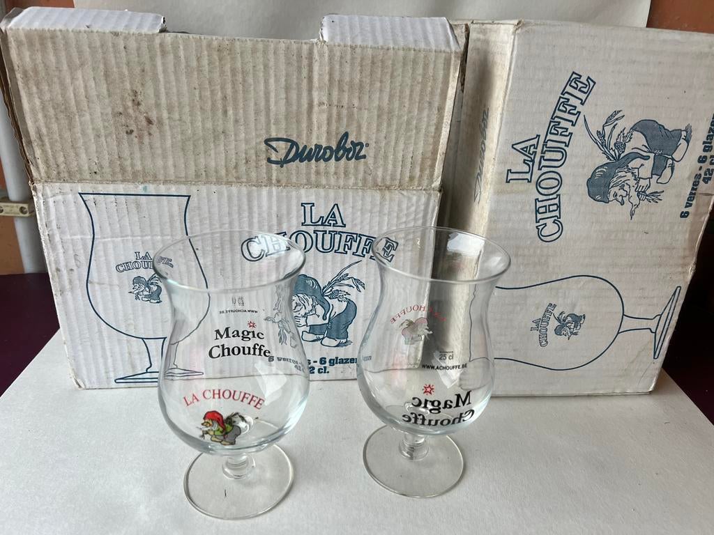 Glazen van  la chouffe  €3 het stuk, Ophalen of Verzenden, Zo goed als nieuw