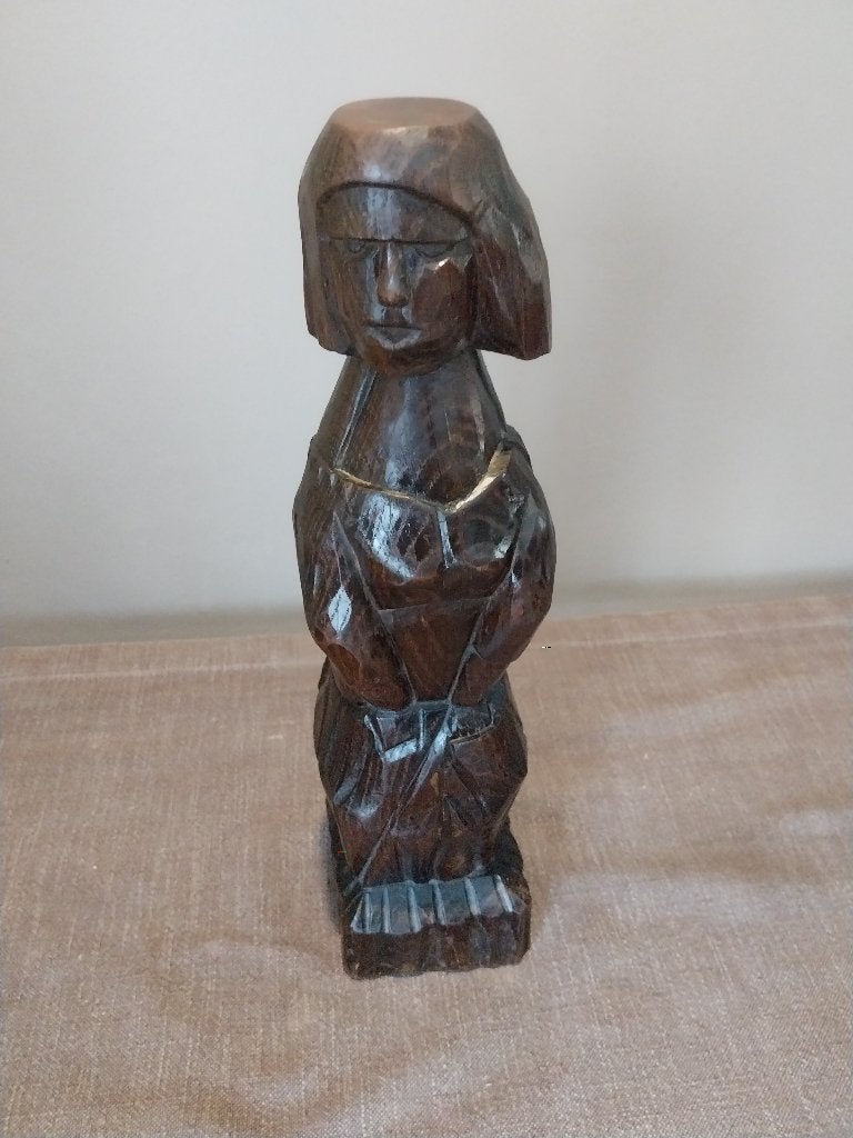 Afrikaans beeld met voet - vrouwelijk silhouet, Ophalen, 20 - 50 cm, Beeld, Hout