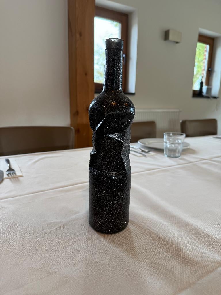 Decoratieve fles/vaas, Maison & Meubles, Accessoires pour la Maison | Vases, Enlèvement ou Envoi, Comme neuf, Noir, Moins de 50 cm