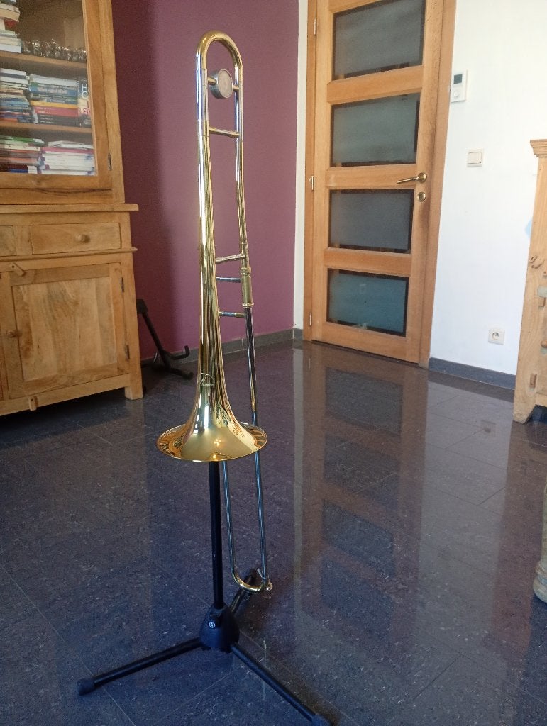 Trombone Sib Monzani 720L à saisir, Musique & Instruments, Enlèvement, Utilisé, Ténor, Avec valise