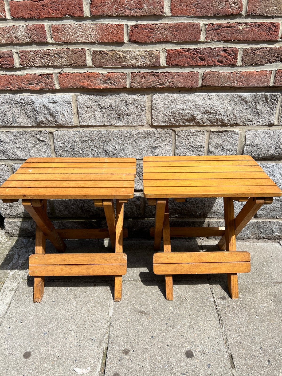 Paire de tabourets pliants en bois – Vintage, Enlèvement, Utilisé, Bois