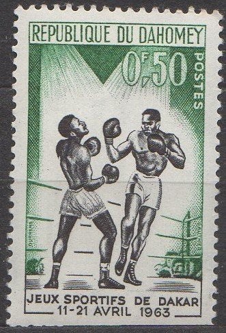 Dahomey - Sportspelen van Dakar - boksen - 1963, Postzegels en Munten, Postzegels | Afrika, Ophalen of Verzenden, Gestempeld