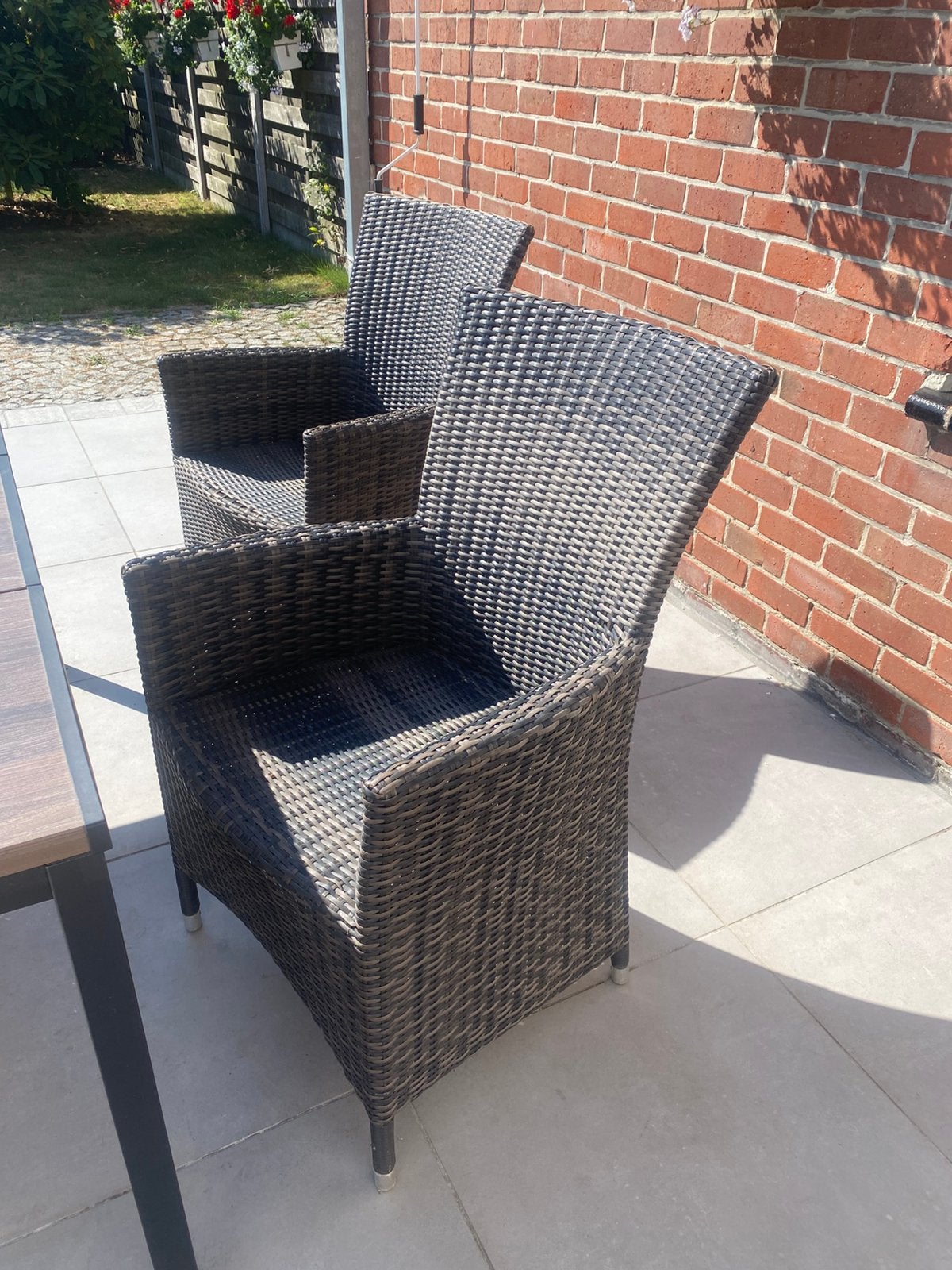 Wicker zetels 4 stuks, Tuin en Terras, Ophalen, Gebruikt, Wicker, 4 zitplaatsen