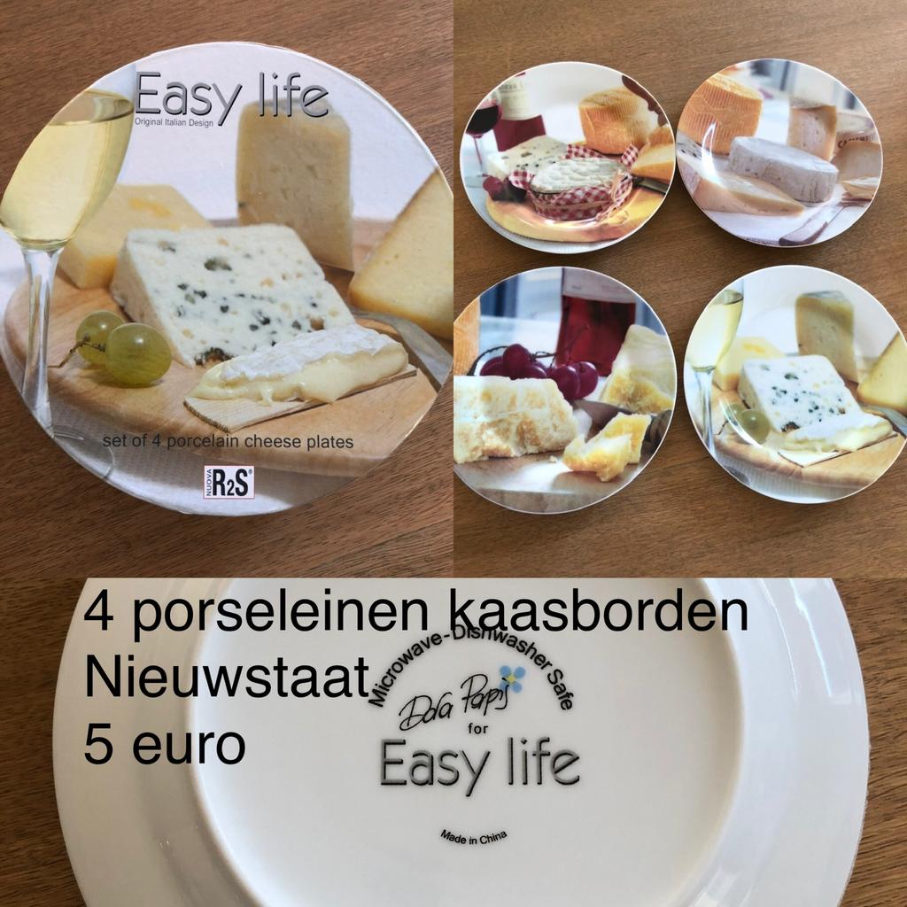 4 porseleinen kaasborden, Ophalen, Nieuw, Bord(en), Overige stijlen