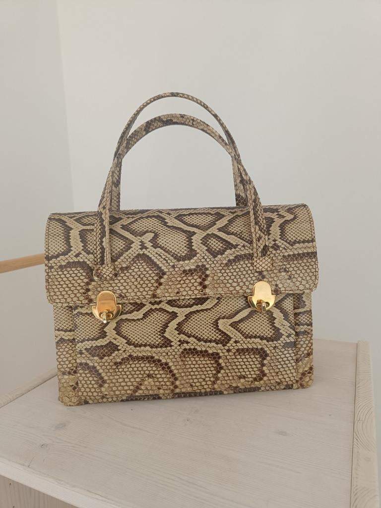 Vintage Slangenleer Handtas, Enlèvement ou Envoi, Sac à main
