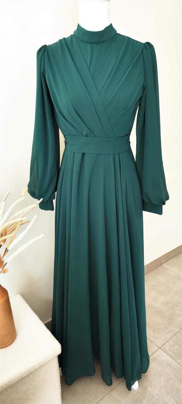 Elegante Avondjurk / 40, Kleding | Dames, Ophalen of Verzenden, Zo goed als nieuw, Groen, Trouwjurk