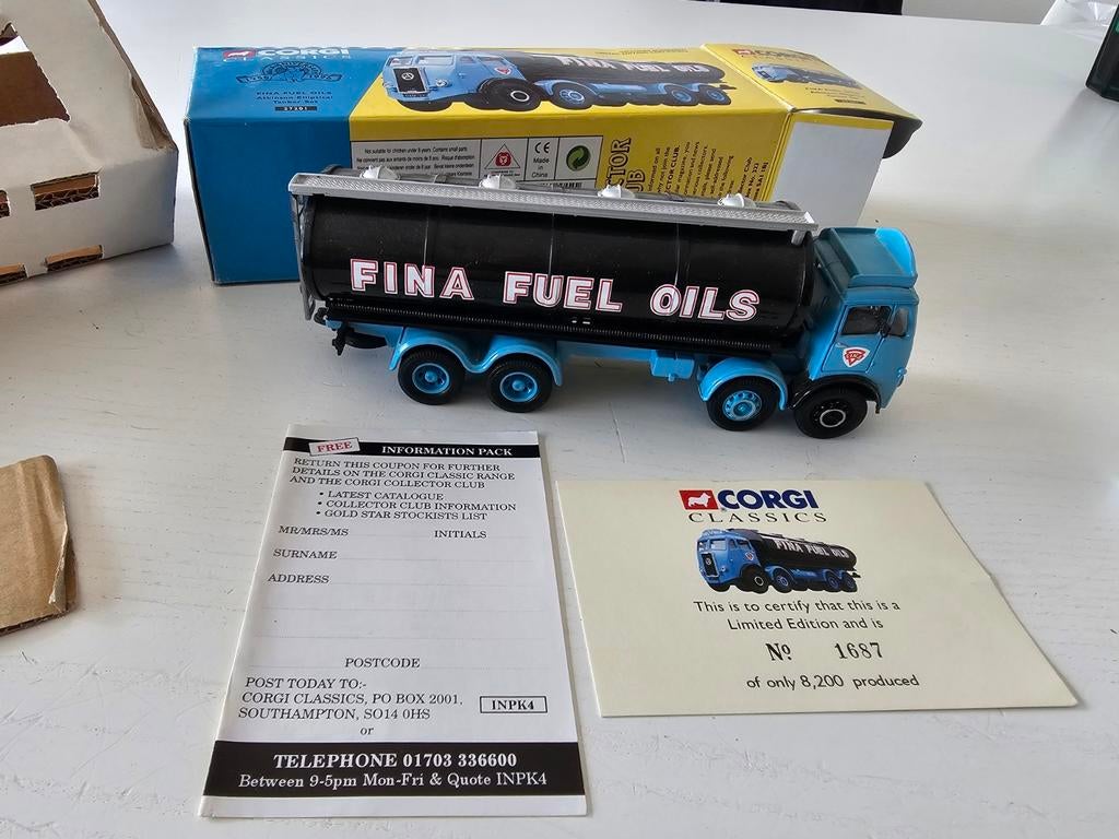 Réservoir elliptique Corgi Classics 27201 Fina Fuel Oils Atk, Enlèvement ou Envoi, Corgi