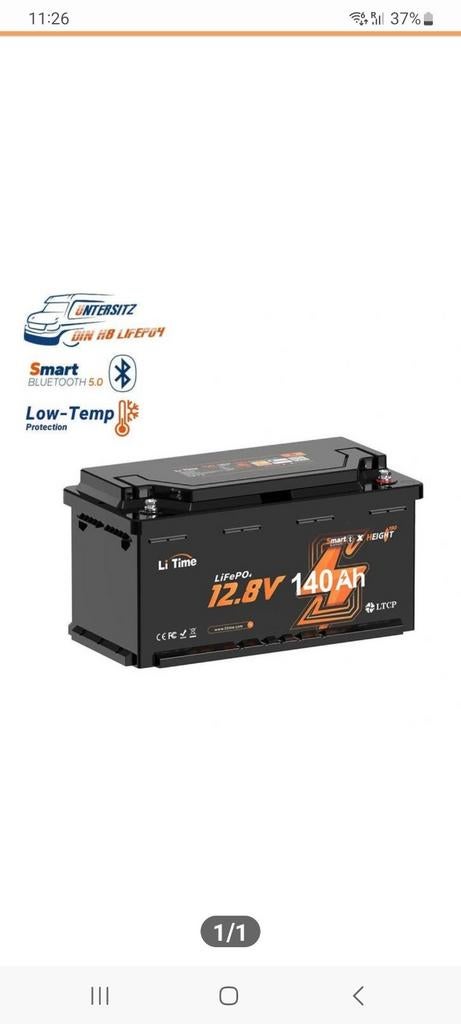 12V 140Ah LiFePO4 Accu met Bluetooth, Ophalen of Verzenden