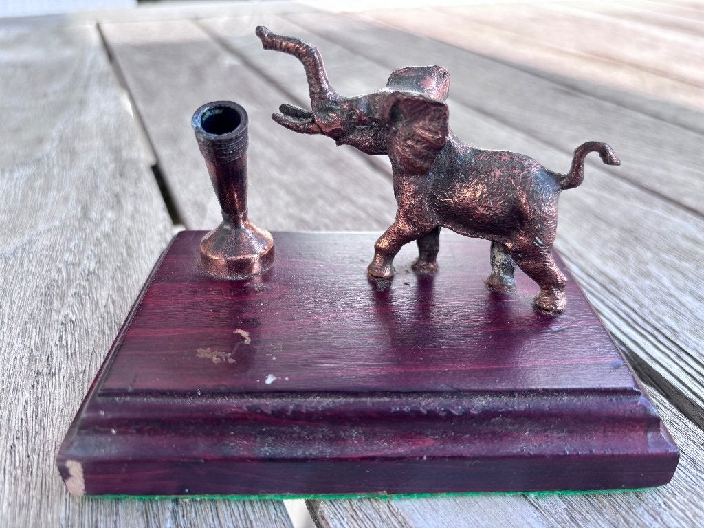 Pen houder in brons met olifant, Antiek en Kunst, Ophalen of Verzenden